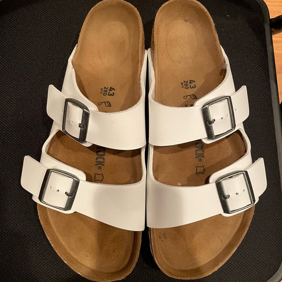 mens all white birkenstocks